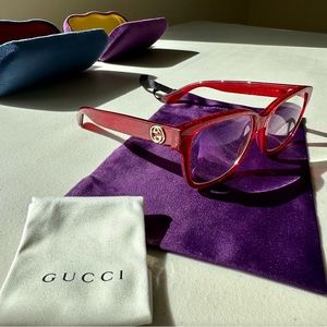COPY - Gucci Eyeglass Frame GG0038O 004 - Glitter Red Crystal